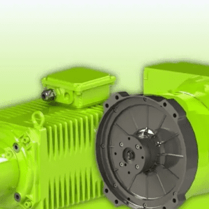 A green picture of an electric motor and its components.